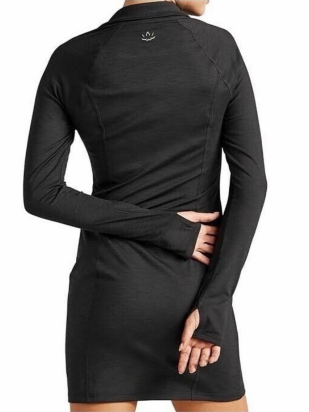 Beyond Yoga Black Long-Sleeve Slim Fit Dress